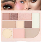 Shimmer Matte Eyeshadow Palette.Longwearing Highly Pigmented Natural Beige