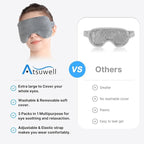 Atsuwell Cooling Eye Mask, Reusable Cold Sleep Eye Compress and Moist Heat for Eye Relaxing, Multipurpose Eye Bag for Dry Eyes with Microwavable Flaxseed Pad, Cold Gel Pad and Silky Cotton Insert