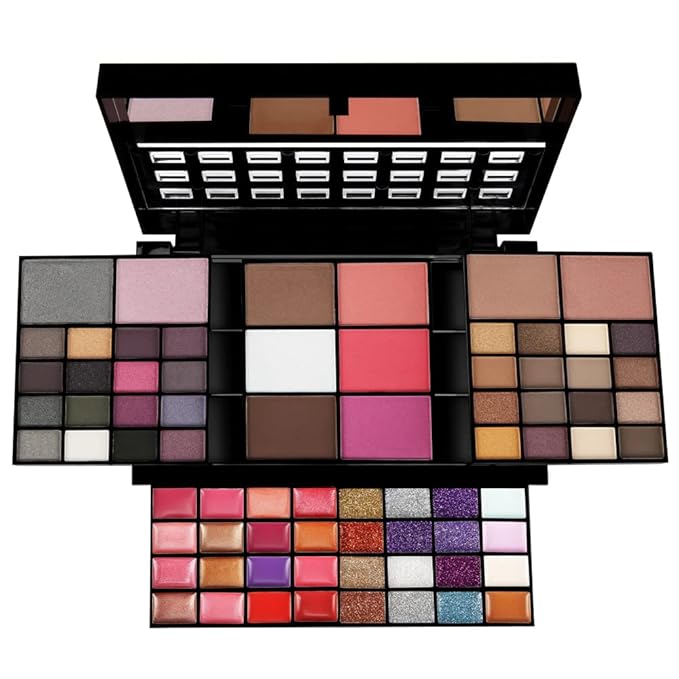 74 Colors Cosmetic Makeup Palette Set Kit Combination with Eyeshadow Facial Blusher Eyebrow Powder Face Concealer Powder With Mirror + 13pcs brush All-in-One Makeup Kit