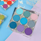9 Colors Shimmer Matte Blue Eyeshadow Palette.Highly Pigmented Light Blue Eyeshadow Dark Blue Eye shadow Paleta.Blendability Shiny Matte Blue Makeup Powder Palet.paleta de sombras de ojos azul