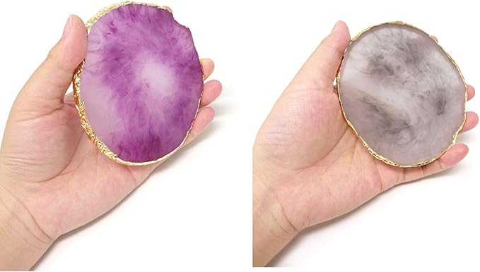 Honbay 2PCS Golden Edge Resin Nail Art Palettes