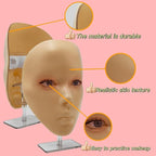 3D Makeup Practice Face, XIJIEMAO Mannequin Head For Makeup, Reusable Silicone Full Makeup Mannequin Head With Stand And Brush Set, Eye Shadow Makeup Face Board, Emerging Makeup Artist, Girl'S Gift