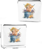 Western cosmetic bag highland cow