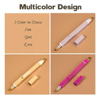 Lip Applicator Brush - 3 Pack Exquisite Professional Dustproof Retractable Lip Brush - Makeup Lipstick Lip Gloss Applicators (Pink Red Gold)