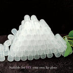 50 Lip Balm Container Kit with Filling Tray and Spatula, Round Tube Refillable Empty Tube 3 Colors, 0.15 oz, BPA Free, for DIY Homemade Lipstick Lipstick (50 translucent kits,)