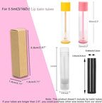 50 Pcs Lip Balm Containers Packaging Boxes, 2.67x0.7x0.7 Inch Wrapping Box for 0.15Oz Lipbalm Round Tubes, 5.5ml DIY Lipsticks Kraft Paper Package Boxes
