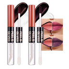 2Pcs Lip Stain Peel Off Lip Gloss oil Dual-Ended Combo, Lips Liner Stain Peel Off Masque, Long Lasting & Waterproof, Transfer-Proof Lip Tint Stain with Lip oil for All Skin Type 05#+08#