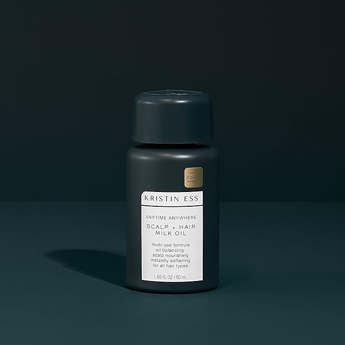 Kristin Ess Anytime Anywhere Scalp + Hair Milk Oil, Hydrating for Damaged Hair, infused with Coconut Oil and Jojoba Oil, Castor Oil for Hair Growth