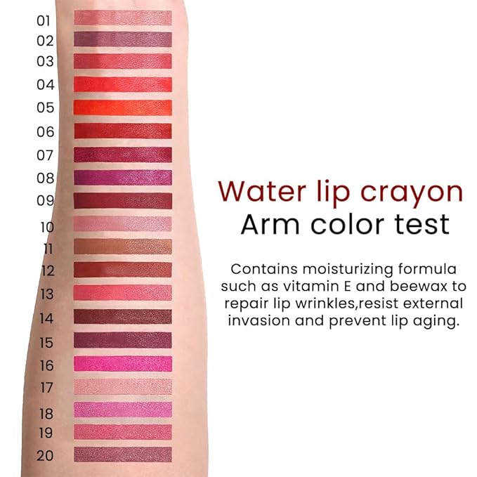 Mauve Crayon Matte Lipstick Lip Liner Pencil, Moisture Smooth Lipstick Pencil, With pencil sharpener Sharpenable Lip Pencil, Ultimate Lip Crayon for Women Smudgeproof Waterproof 20#