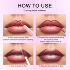 evpct Dark Wine Red Metallic Glitter Lip Liner and Lipstick Combo Lip Gloss Stain Set Makeup for Women Long Lasting Waterproof 24, Mauve Plum Frosted Metallic Shimmer Glossy iridescent Liquid Lipstick