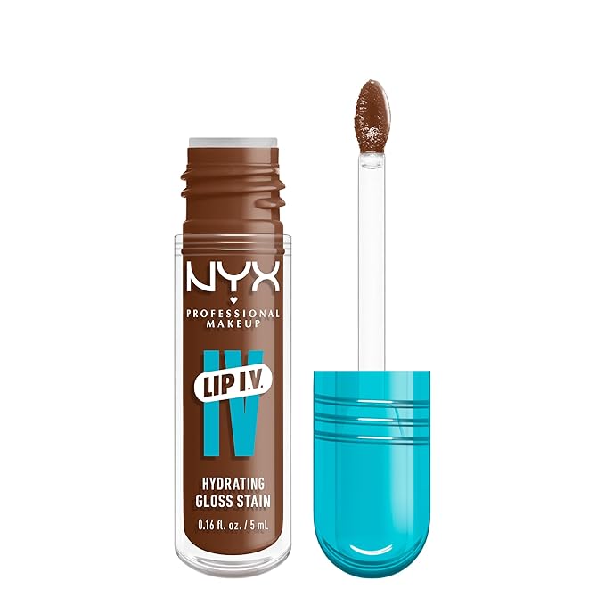 NYX PROFESSIONAL MAKEUP Lip IV Hydrating Glossy Lip Stain with 12HR Hydration - Splash N Spice (Brown)