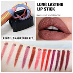 Burnt Brown Lip Liner Pencil, Smooth Matte Lipstick Crayon with Lip Pencil Sharpener for Women, Velvet Smudge Proof Smudgeproof Waterproof No Transfer Makeup Forever Lipliner 505#