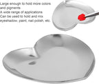 Nail Palette, Nail Palette Nail Palette Heart Shaped Art Palette Stainless Steel Palette Makeup DIY Paint Color Mixing Tray Nail Art Palette Resin(Silver)