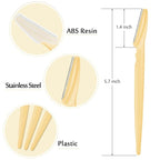12 Pcs Eyebrow Razors, Face Razors Multipurpose, Exfoliating Dermaplaning Tools, Eyebrow Trimmers Shaver with Safety Cover, Facial Hair Removal for Women Men Body Use (Yellow)