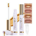 2Pcs 2025 New 24K Gold Liquid Lip Gloss Peel Off Lip Stain Tattoo with Tweezer, Lips Stain Peel Off Masque, Long Lasting Waterproof Lip Tint Stain, Transfer-proof for All Skin Types 01#+02#