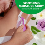 BIC Soleil Escape Women's Disposable Razors, 3 Blades for a Comfortable Shave, Pack of Rose and Magnolia Scented Handle Shaving Razors for Women, 3 Count