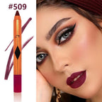Purplish Red Lip Liner Pencil, Smooth Matte Lipstick Crayon with Lip Pencil Sharpener for Women, Velvet Smudge Proof Smudgeproof Waterproof No Transfer Makeup Forever Lipliner 509#