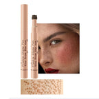 AKARY Stamp Freckle Pen Natural Lifelike Fake Freckles Makeup, Waterproof Long Lasting Quick Dry 5 Comb Corners Natural Like Face Freckle Makeup Pen for Effortless Sunkissed Makeup, 04-Dark Brown