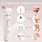 Electric Razors for Women, 4 in 1 Electric Women Shaver, Face Shavers Eyebrow Legs Armpit Bikini Area Pubic Underarms, Painless Facial Hair Removal Ladies Body Razors Set
