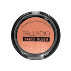 Palladio Baked Blush, Highly Pigmented Shimmery Formula, Easy to Blend & Highly Buildable, Apply Dry for a Natural Glow or Wet for a Dramatic Luminous Look, Long Lasting for All day Wear, Cho-Au-Lait
