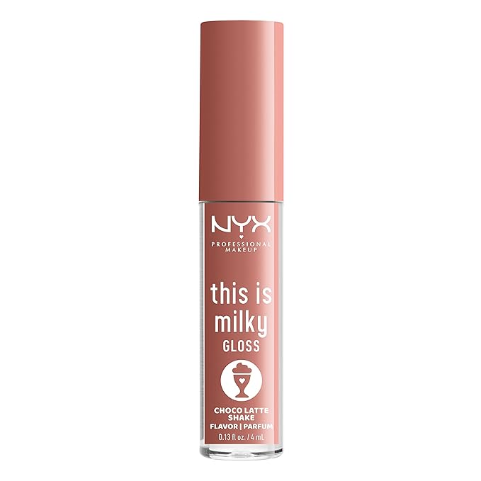 NYX PROFESSIONAL MAKEUP This Is Milky Gloss, Lip Gloss with 12 Hour Hydration, Vegan - Choco Latte Shake (Milk Chocolate)