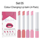 evpct 4 pk Mini Cigarette Color Changing Change Lipstick Sets PH Lip Balm Kit,DNM Litte Smoke Tube Red Lipstick Moisturizing Lip Stain Long Lasting Waterproof for Women labiales matte larga (A-Set05)