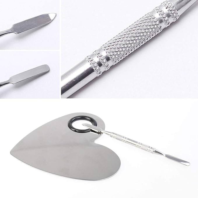 Stainless Steel Heart Shaped Makeup Palette Spatula -