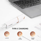 Facial Hair Removal for Women: Rechargeable Hair Removal Device - Painless Womens Face Razor Peach Fuzz (White)