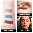 Kaely Powder Eyeshadow Quad, Blue Taupe Matte Glitter Eyeshadow Palette Makeup, Neutral Eye Shadow Palette for Older Women Pigmented Waterproof, sombras para ojos, Blendable, Cruelty-free, 13