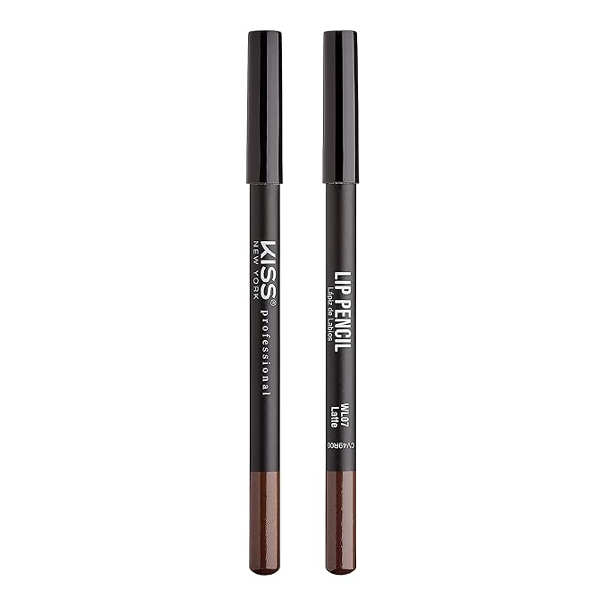 KISS New York Professional Slim Lip Pencil, Creamy Soft Lip Liner, Smooth Long-Lasting Rich Lip Color, Natural Lip Makeup, Water-Resistant Lip Crayon (Latte)