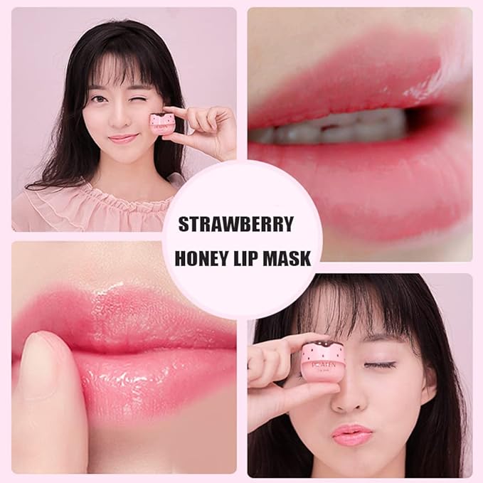 2Pcs Strawberry Vitamin E Lip Masks,Lip