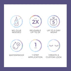 KISS imPRESS Falsies Long Lasting Self Adhesive Eyelashes, ‘Demi Wispy’, 5 Day Extended Wear, 24 Light Volume Lash Clusters (5,6,8,10,12, & 14mm), Precision Non-Stick Applicator