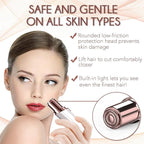 Womens Electric Razors for Facial Hair Removal - Rechargeable, 2 Replacement Heads - Painless Hair Trimmer for Lip, Mustache, Chin