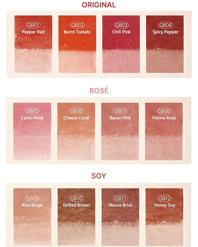 Glow Bokki Glossy Lip Tint, Korean Beauty (GB07 Bacon Pink, 4.1 grams)