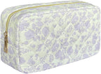 Quilted makeup bag floral makeup