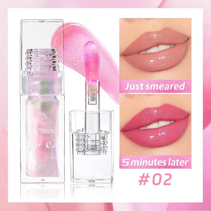 Bossup Color Changing Lip Oil，Magic Color Changing Lip Oil V2，Warm Change Moisturizing Lip Gloss，Hydrating Lip Gloss Lip Balm Lip Care，Long Lasting Non-sticky Nourishing Repairing Primer Lip Tint…