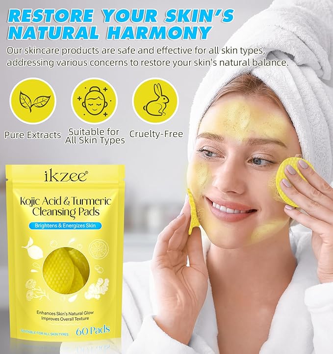 60pcs turmeric cleansing pads, turmearic