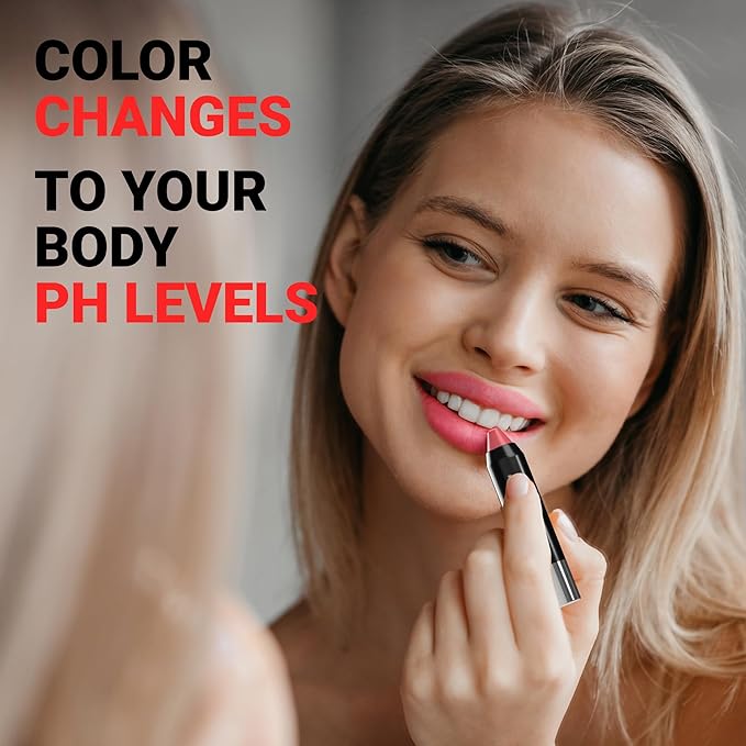 MOODmatcher Twist Stick Original Color-Change Lipstick, Red-12 Hour Long Wear, Waterproof, Ultra Hydrating With Aloe & Vitamin E, Smudgeproof, faderproof & Kissproof (Light Blue)