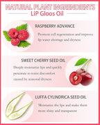 Plumping Lip Glow Oil,Hydrating Tinted Lip Oil Gloss,Transparent Toot Lip Oil Lipgloss,Long Lasting Moisturizing Glow Reviver Lip Care Oil,Glossier Lip Tint Stain Lipstain,Gift for Women(#015 Cherry)