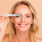 Chumia 2 Pcs Electric Eyebrow Trimmer Women Precision Face Razors Mini Shaver with Comb Christmas Women Gift Battery Operated Personal Epilator for Face Neck Fuzz Lips Leg(White, Pink)