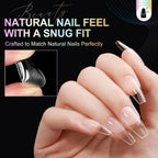 Coffin Nail Tips Medium Coffin Soft Gel Nail Tips 240Pcs Acrylic Full Cover Pre-Shape Nails Tips Half Matte Clear Press on Nails for Nail Extension Manicure Home DIY Salon 12 Sizes Gelly False Nails