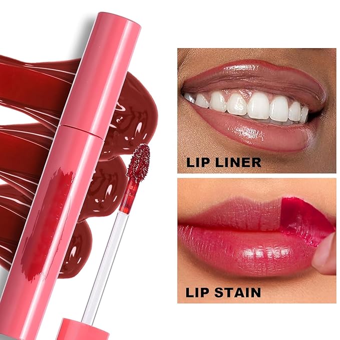 Peel Off Lip Tint, Wipe-On Colour Liquid Lipsticks, Tattoo Glaze, Matte High Pigment Long Wear Waterproof Contour Stain, Non Smudge Transfer Proof Tear-off Gross (#04, 0.12 floz)