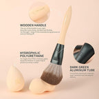 DUcare Makeup Brushes 14Pcs with 3Pcs Makeup Spong & Cosmetic Bag - Lime Mojito Series Makeup Brush Set for Foundation Blending Face Powder Blush Concealers Eye Shadows