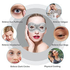Permotary 2PCS Gel Eye Mask Reusable Hot Cold Compress Pack Eye Therapy,Therapeutic Gel Eye Spa Pad for Puffiness/Dark Circles/Eye Bags/Dry Eyes/Headaches/Migraines/Stress Relief-Gray&Black