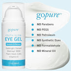 goPure Youth Glow Eye Gel - Anti-Aging Eye Cream that Soothes and Hydrates, Made with Matrixyl 3000 and Hyaluronic Acid for Improve the Look of Puffiness, Dark Circles, and Under Eye Bags - 1 fl oz