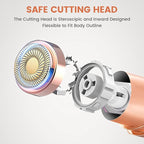 Facial Hair Removal for Women- as Seen on TV Painless Face Shaver -Painless Womens Facial Hair Remover with 2 Replacement Heads, Lipstick-Sized, USB Rechargeable（White）