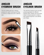 Eyebrow Brush & Eyeliner Brush, EigshowBeauty Double-Ended BrushesOne Brush For 2 Uses - Black (D104)