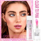 Color Changing Lip Oil,Clear to Pink Magic Big Lip