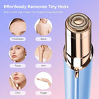 Facial Hair Remover for Women- as Seen on TV Painless Face Shaver -Mini Hair Remover, Electric Razor Shaver Portable Bikini Epilator for Lips, Chin, Armpit, Peach Fuzz, Fingers, Neck, Cheek(Blue)