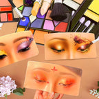 Makeup Practice Face Board, Silicone Makeup Mannequin Face for Makeup Artist Supplies, Mannequin Face for Makeup Practice with Makeup Brushes Rhinestones Sticker(Bright)